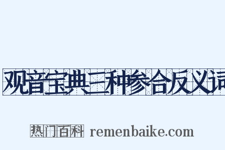 观音宝典三种参合反义词是什么意思的图片